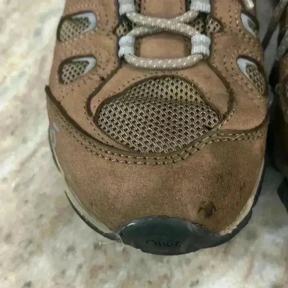 Women’s Oboz hiking trail boots size 9.5 Brown/Blue lace up - Picture 3 of 12